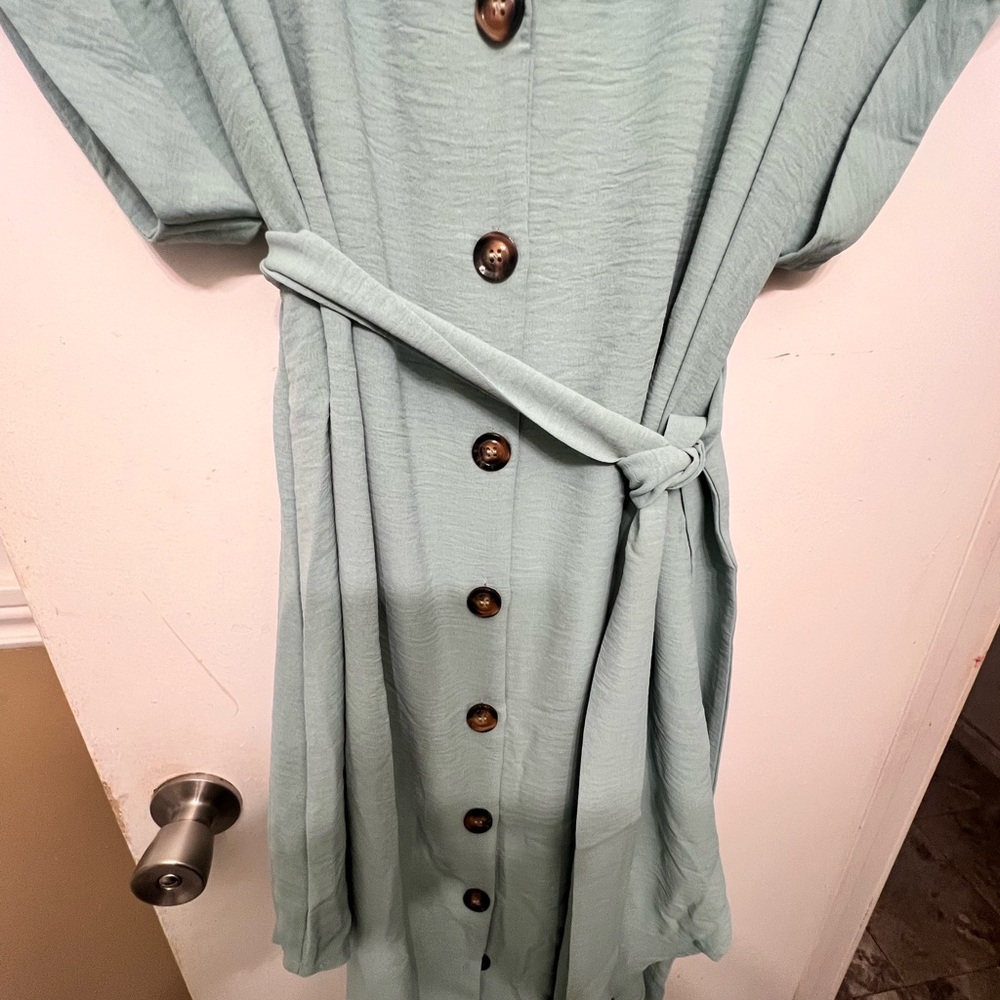 SHEIN Mint Green Maxi Dress with Buttons